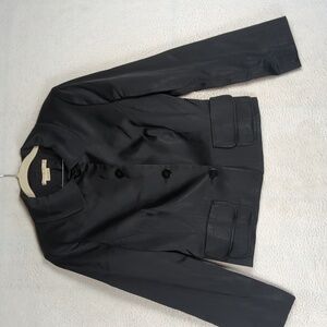 To The Max Women's Black Satin Coquette Button‎ Jacket Size M